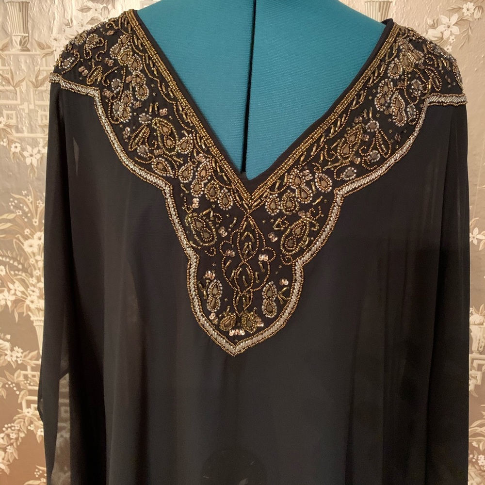Gorgeous NWT Black Ciffon Swim Cover Up - Picture 2 of 6